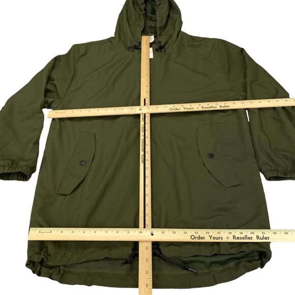 Victoria's Secret PINK Anorak Jacket Womens M Olive Mesh Lined Hooded Full Zip - Picture 5 of 16